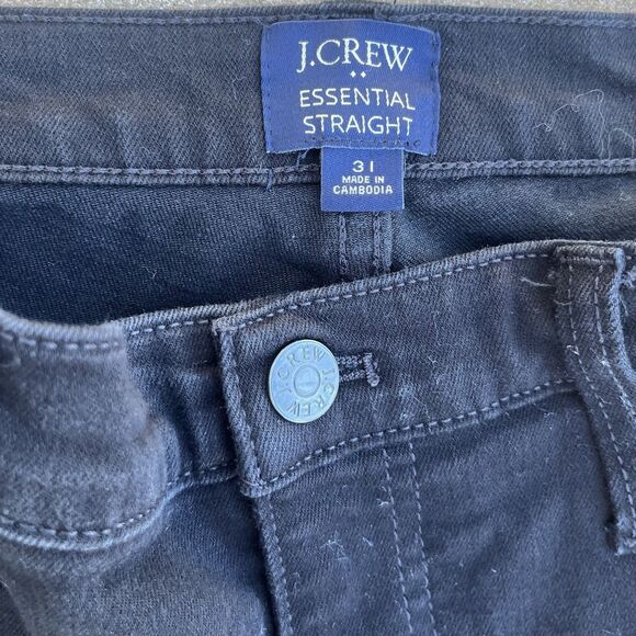 J. Crew Essential Straight Jeans Women's Size 31 Black Stretch Denim - Picture 4 of 5